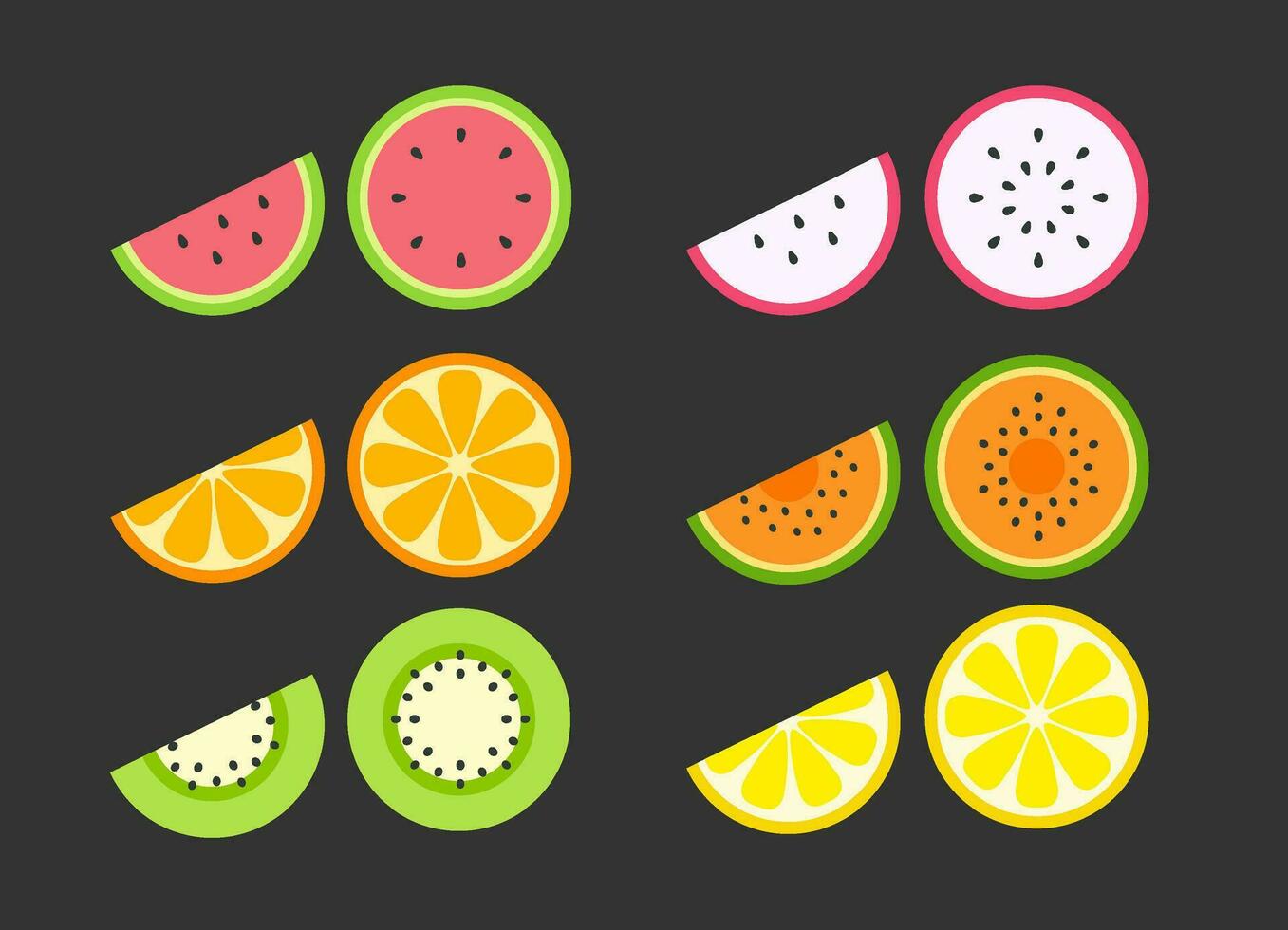 Vector kawaii fruits character collection
