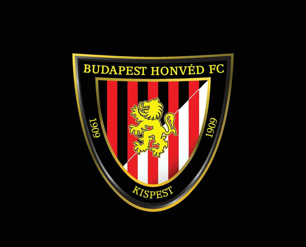 Budapest Honved FC Club Symbol Logo Hungary League Football Abstract Design Vector Illustration With Black Background