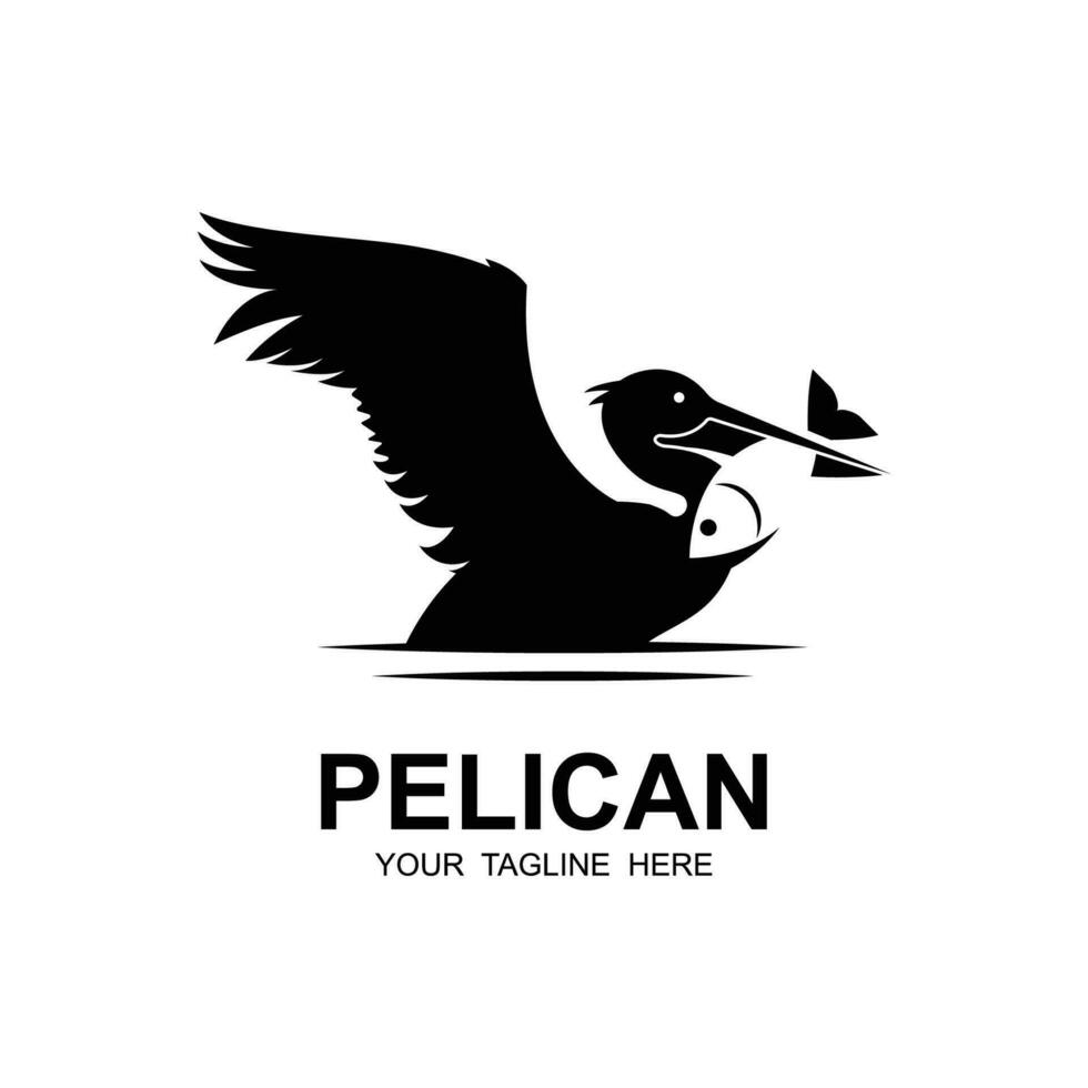 pelícano pájaro logo vector icono ilustración diseño