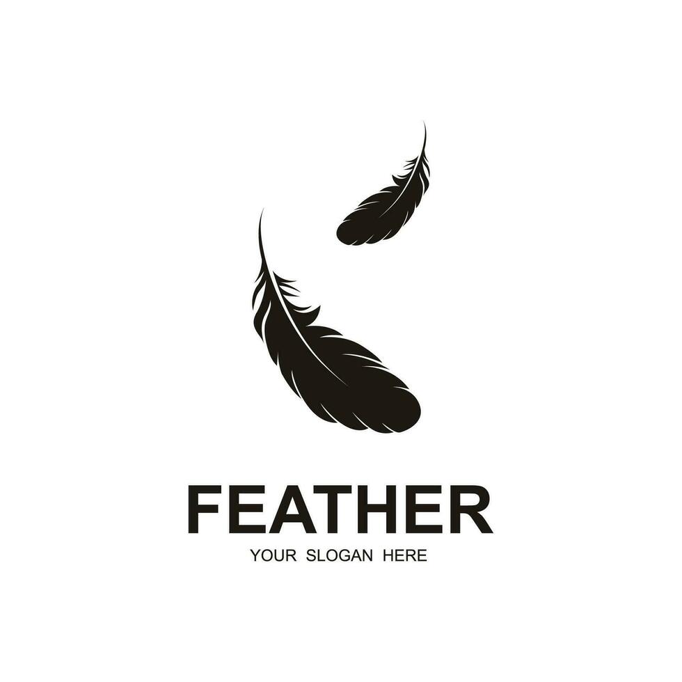 author's feather logo vector icon illustration design