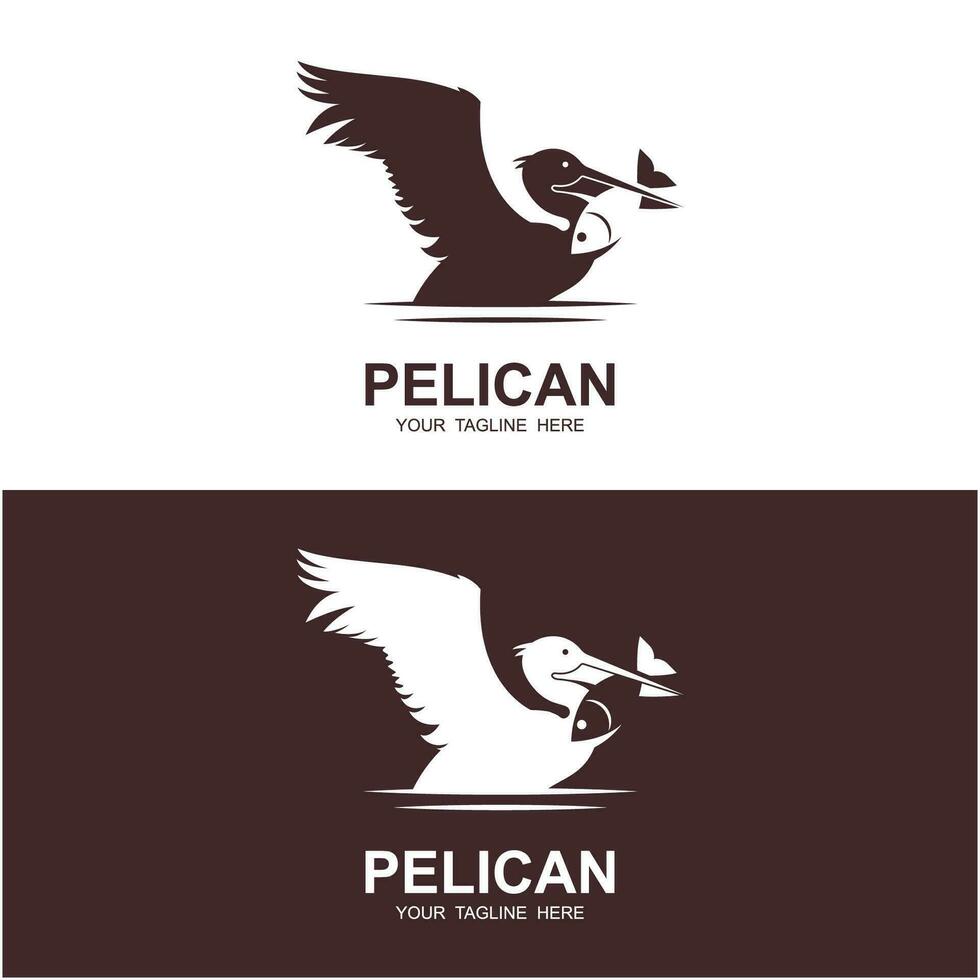 pelícano pájaro logo vector icono ilustración diseño