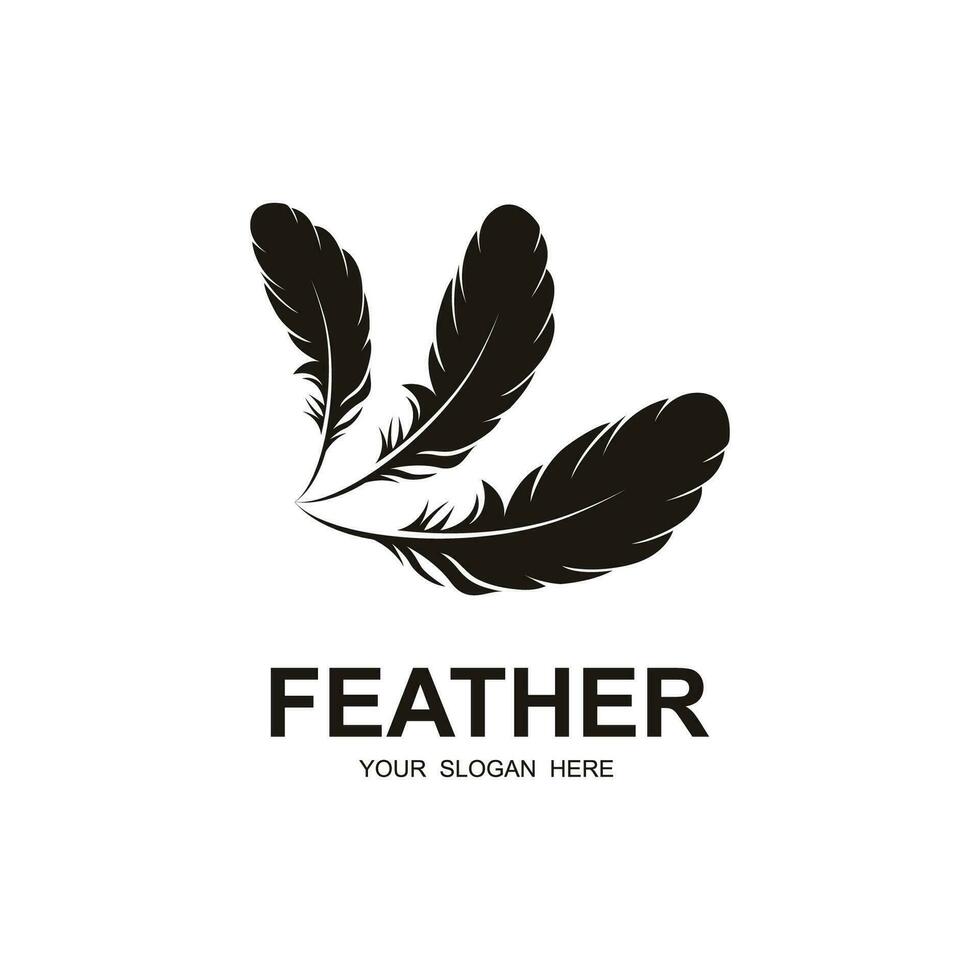 author's feather logo vector icon illustration design