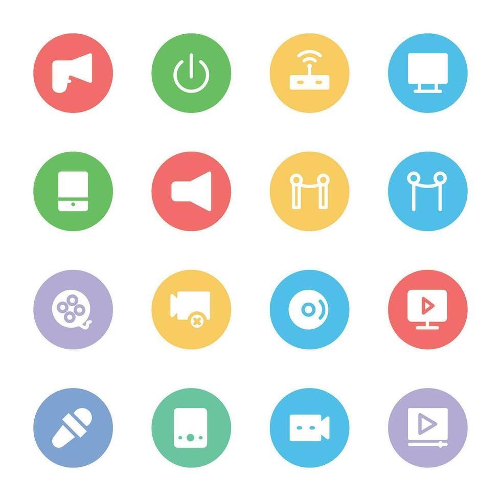 Trendy Flat Icons of Studio and Photoshoot vector