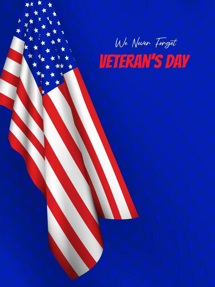 united state of america flag vector silk veterans day poster design