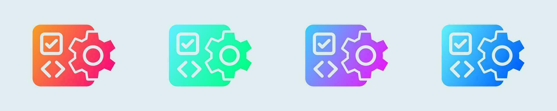 Software solid icon in gradient colors. Application signs vector illustration.