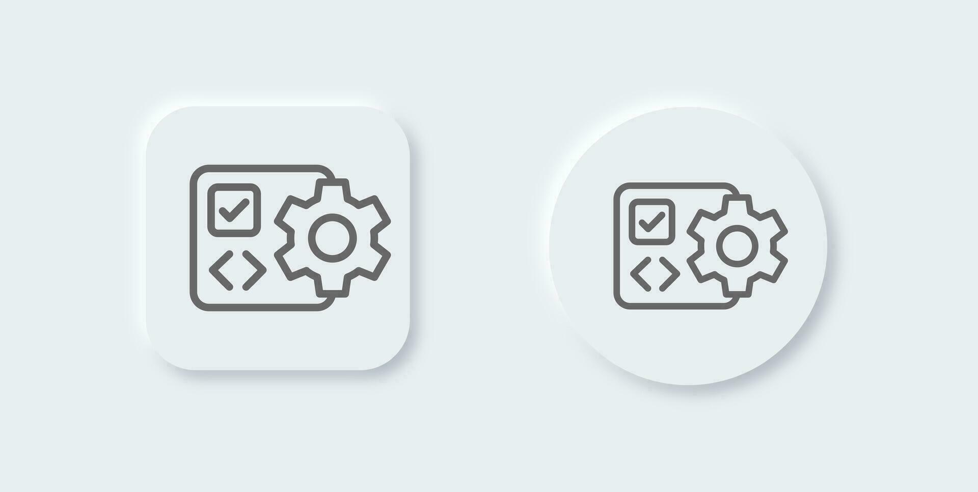 Software line icon in neomorphic design style. Application signs vector illustration.