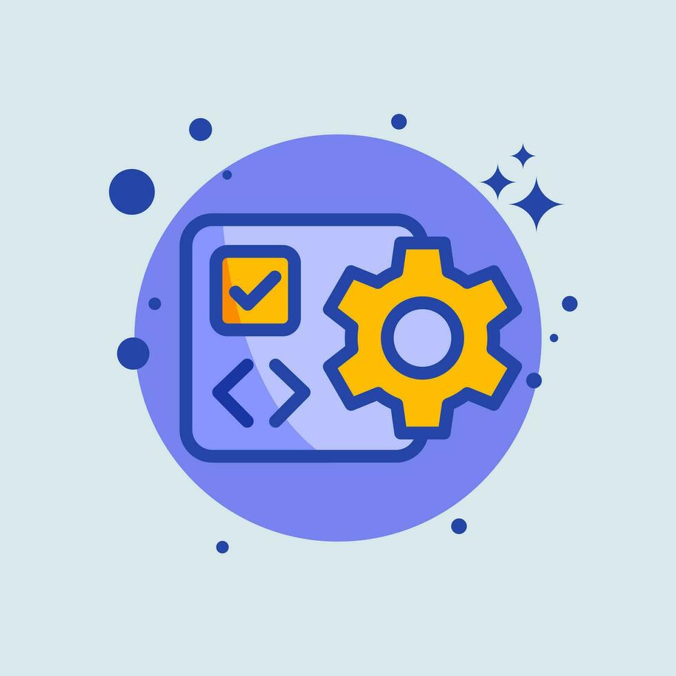 Software flat illustration. Application signs vector illustration.