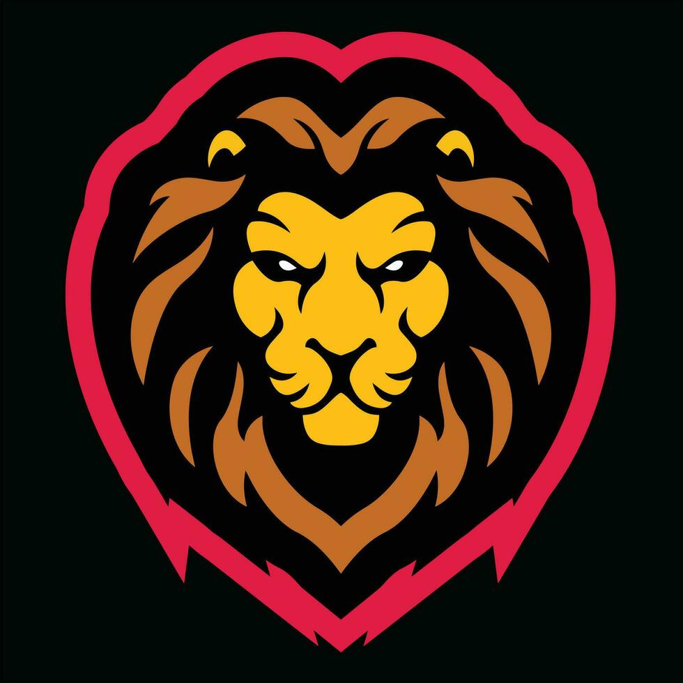 león cabeza mascota logo vector ilustración obra de arte