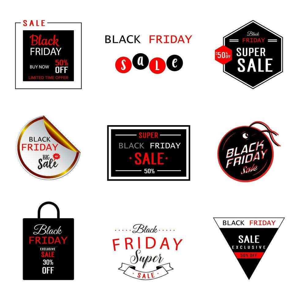 Black Friday Sale Typography Text Elements vector