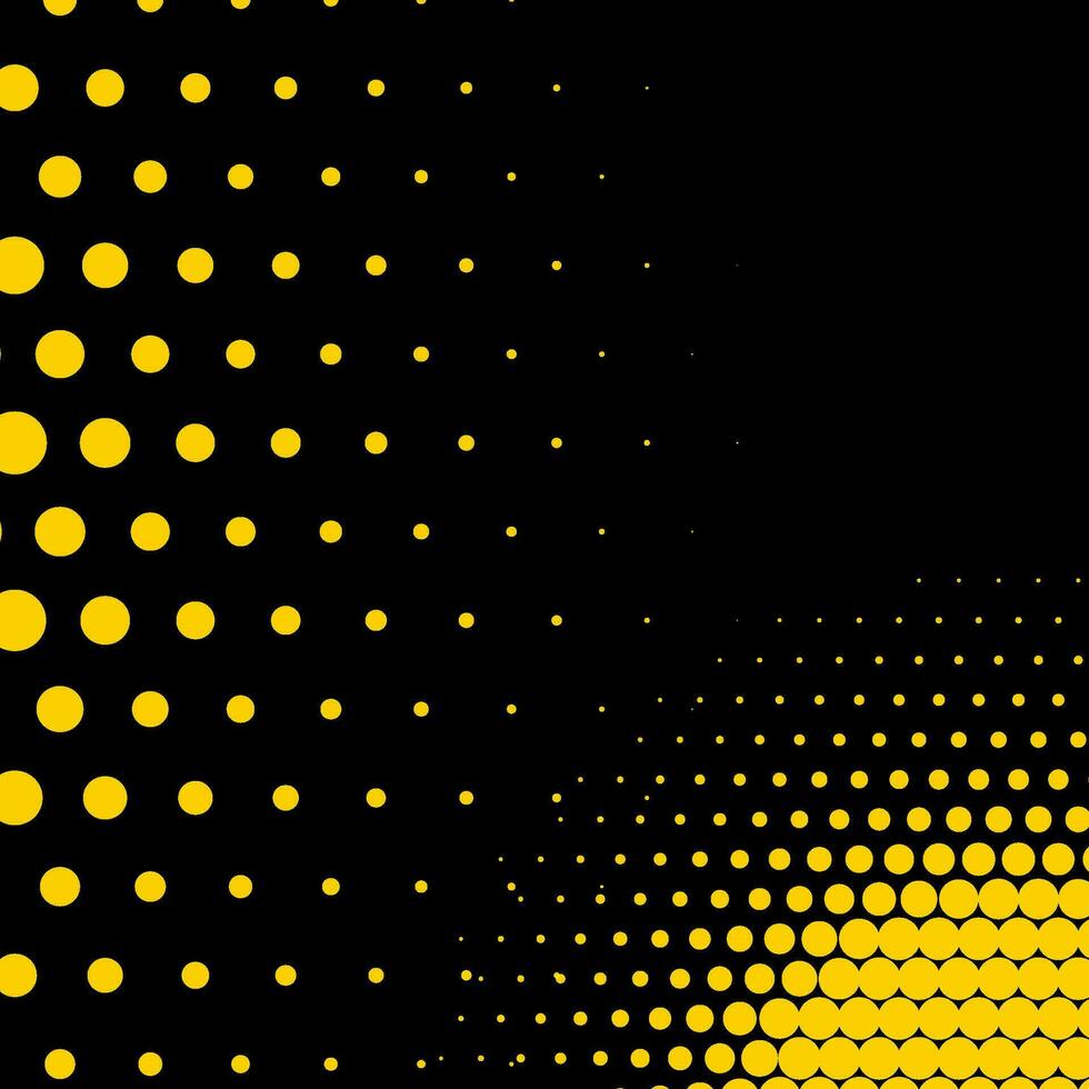 Yellow And Black Halftone Background vector