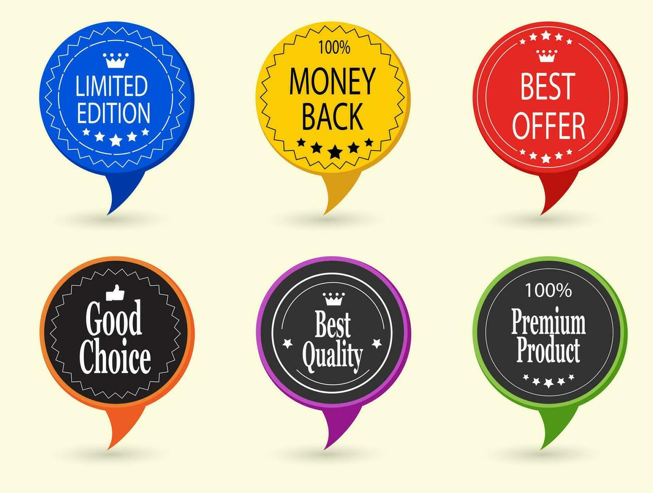 Speech Bubble With Different Sales And Promotion Offers vector