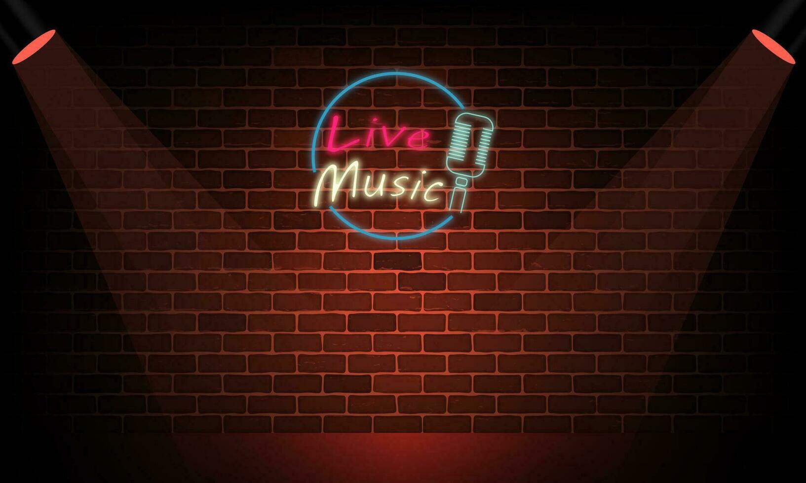 neon sign stage light background vector