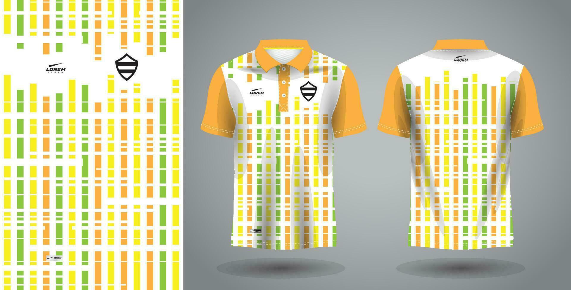 verde amarillo y naranja polo deporte camisa sublimación jersey modelo vector