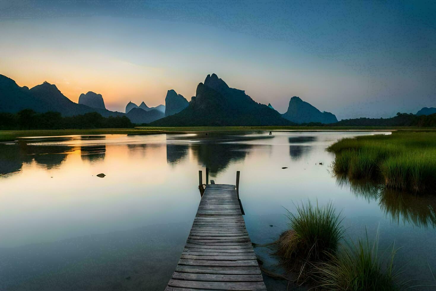 the bridge over the river. AI-Generated photo