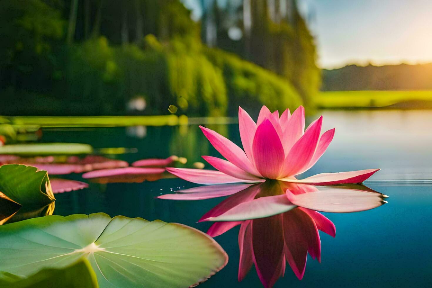 the lotus flower is a symbol of peace and harmony. AIGenerated
