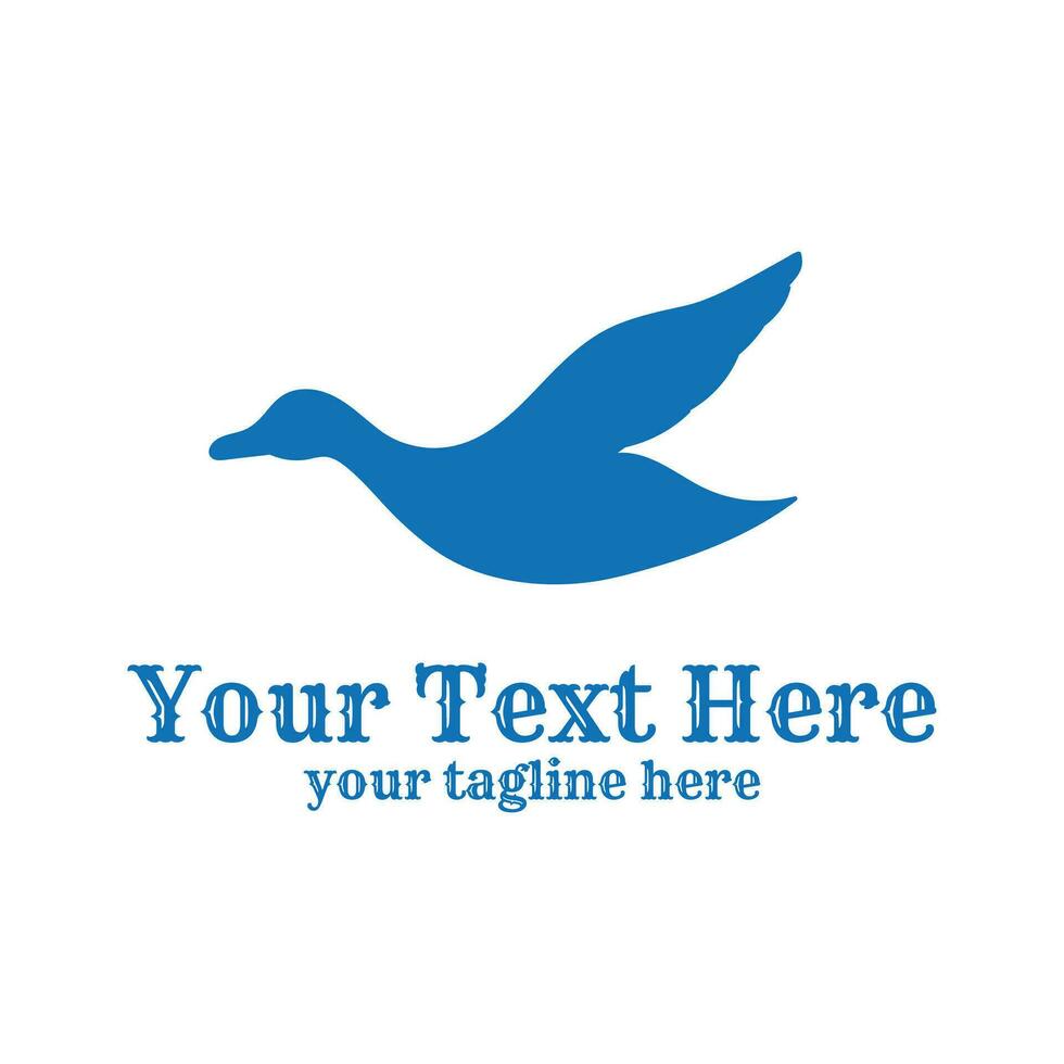 Simple Minimalist Flying Duck Goose Silhouette Logo Design Illustration vector