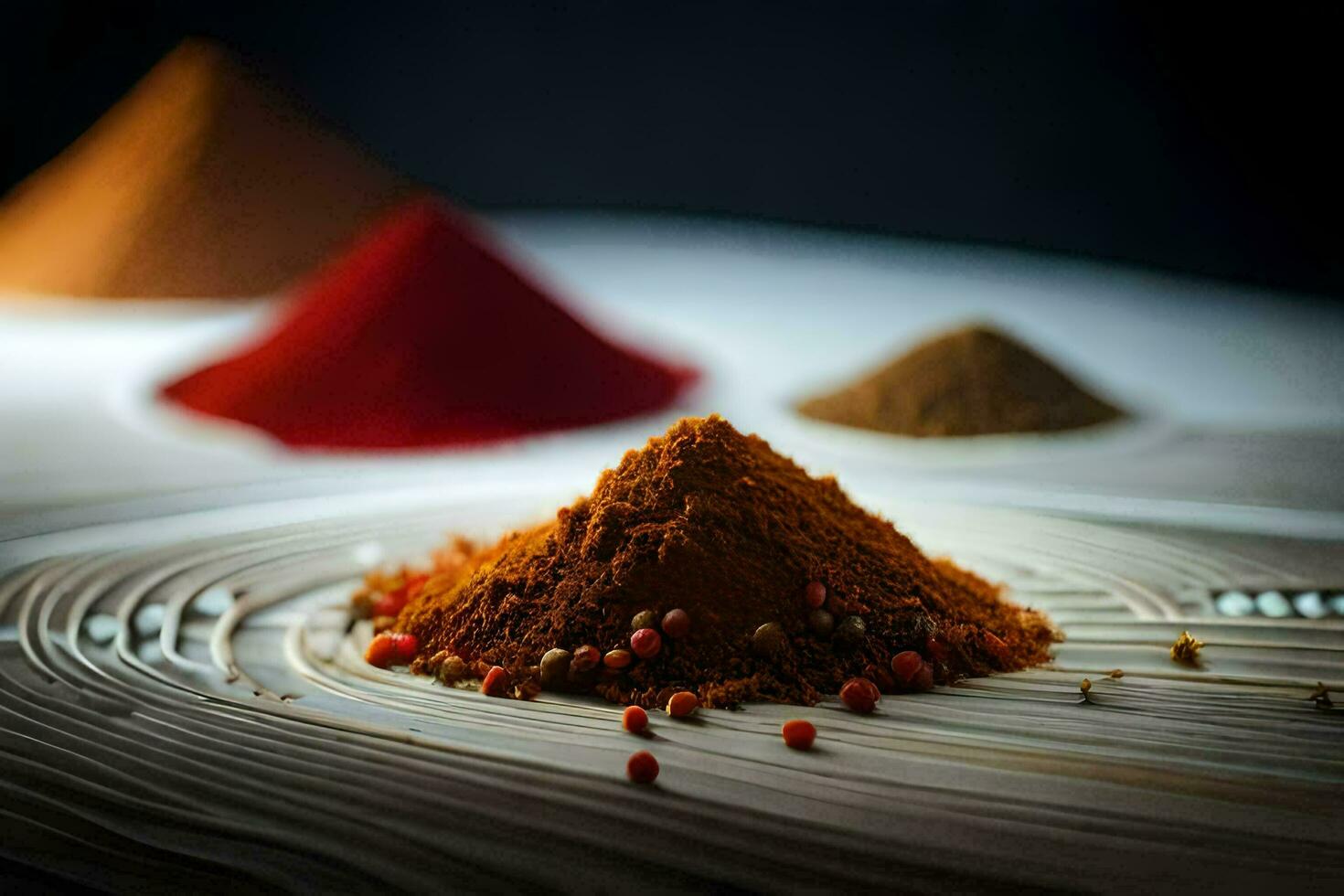 a pile of spices on a table. AI-Generated photo