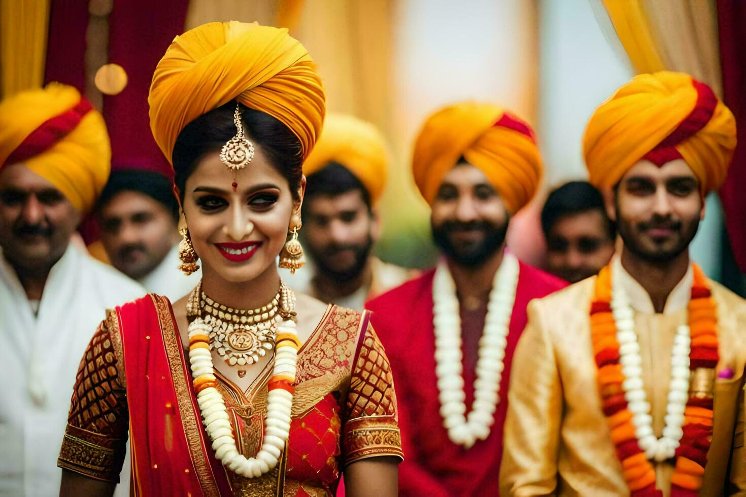 indio Boda en Delhi. generado por ai foto