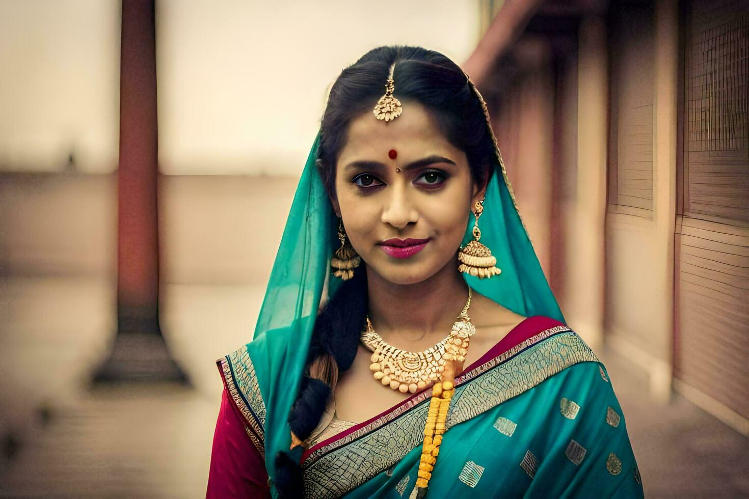 a beautiful indian woman in traditional attire. AI-Generated photo