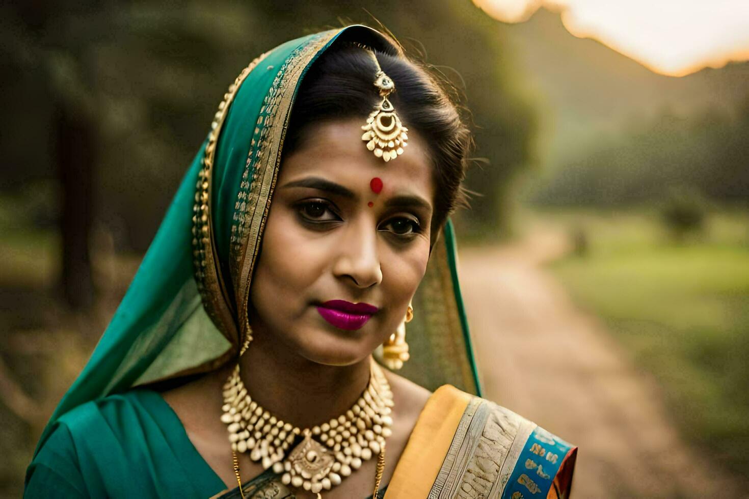 a beautiful indian woman in traditional attire. AI-Generated photo