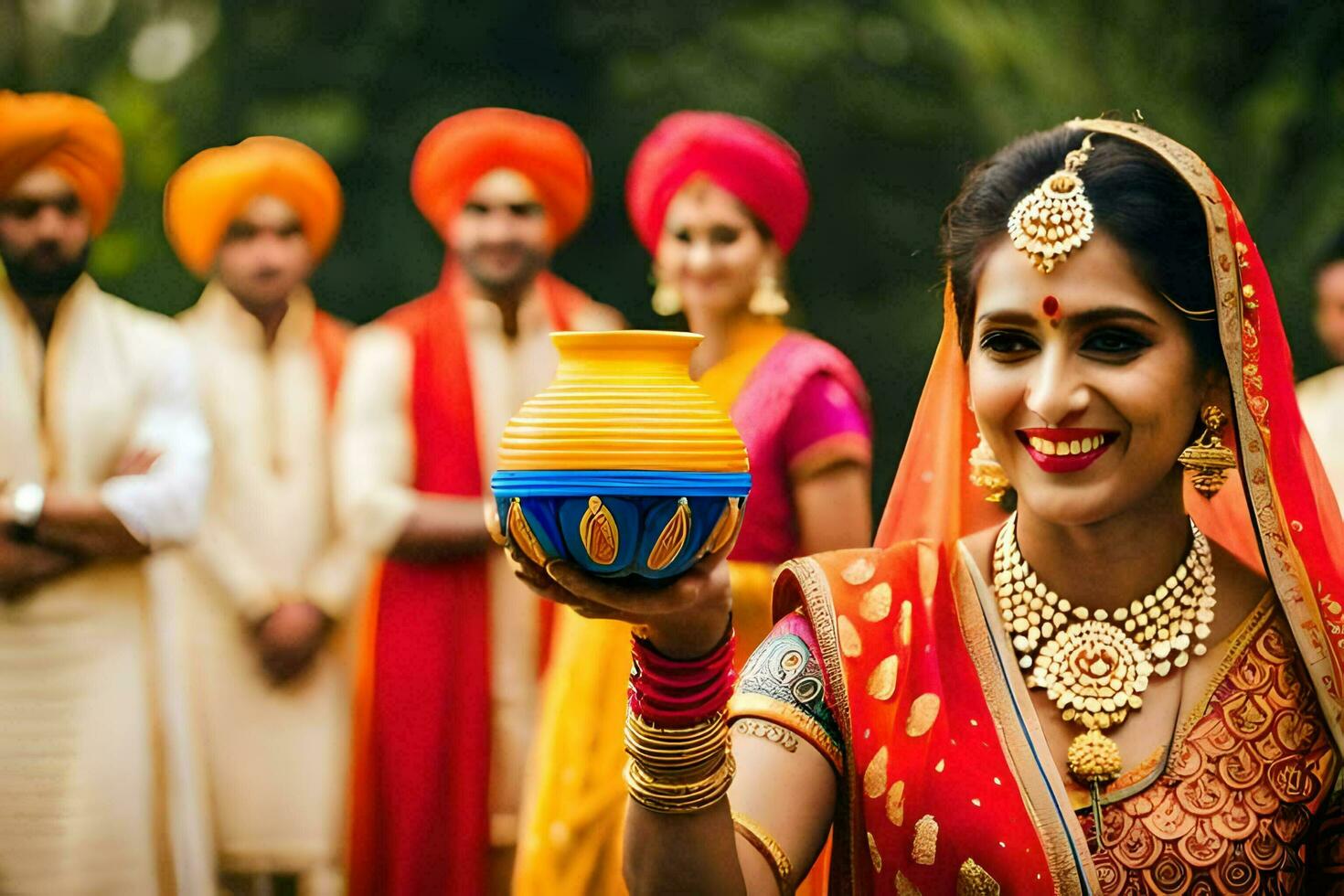 indian wedding ceremony in delhi. AI-Generated photo
