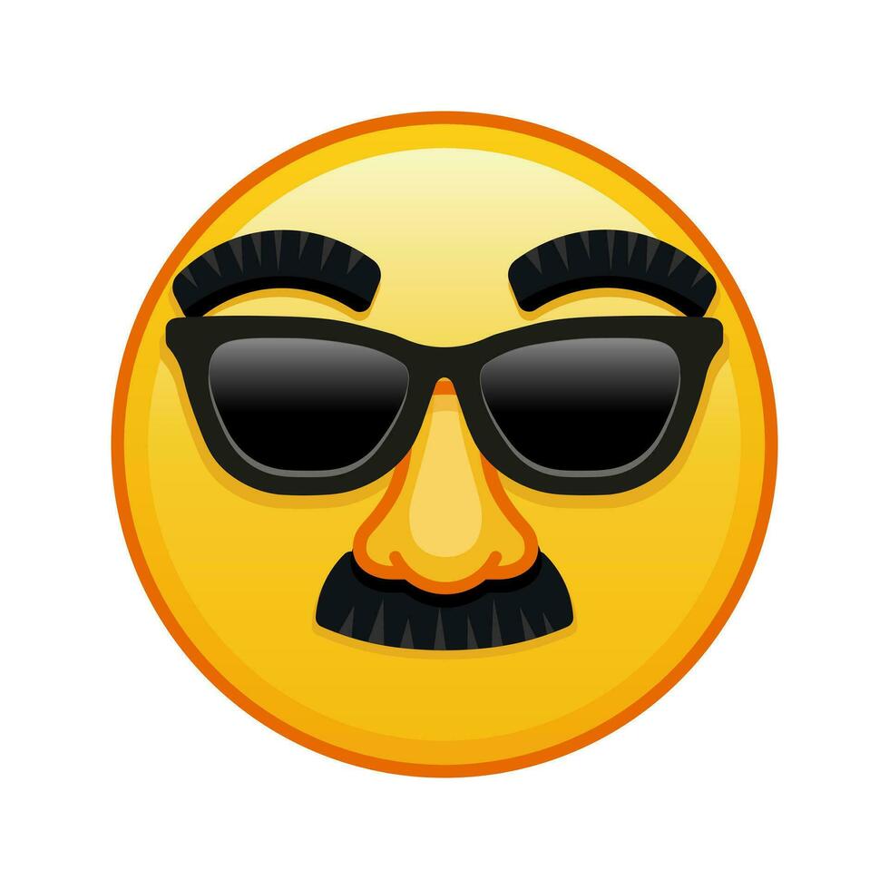 Face with sunglasses and mustache Large size of yellow emoji smile vector