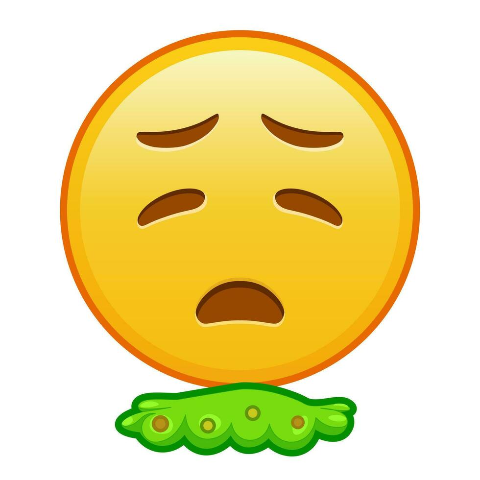 Face vomiting Large size of yellow emoji smile vector
