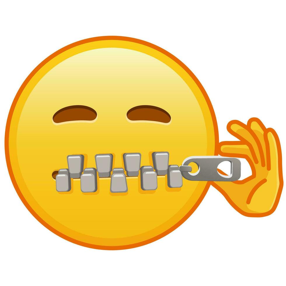 ZipperMouth face Large size of yellow emoji smile 30263017 Vector Art