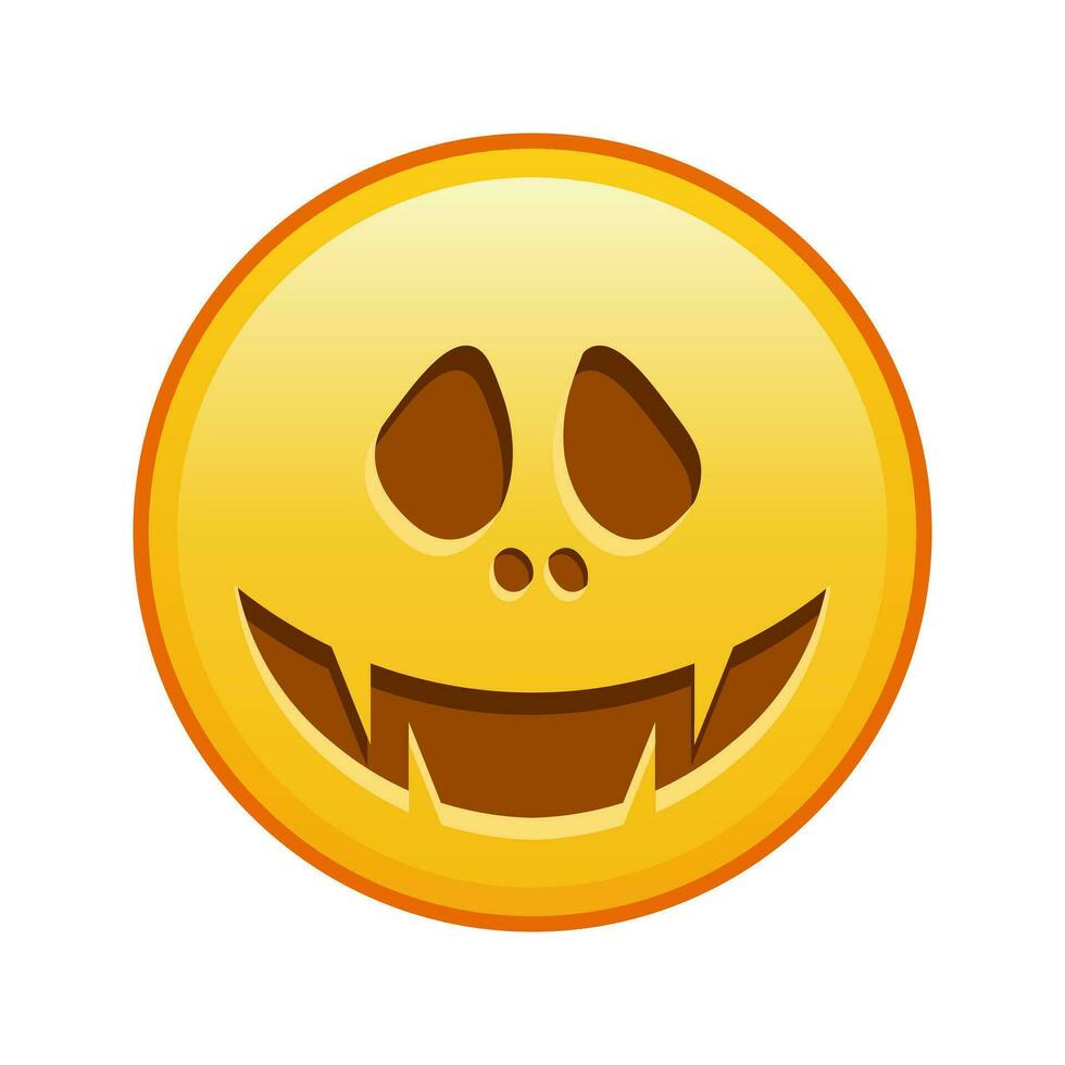 de miedo Víspera de Todos los Santos cara grande Talla de amarillo emoji sonrisa vector