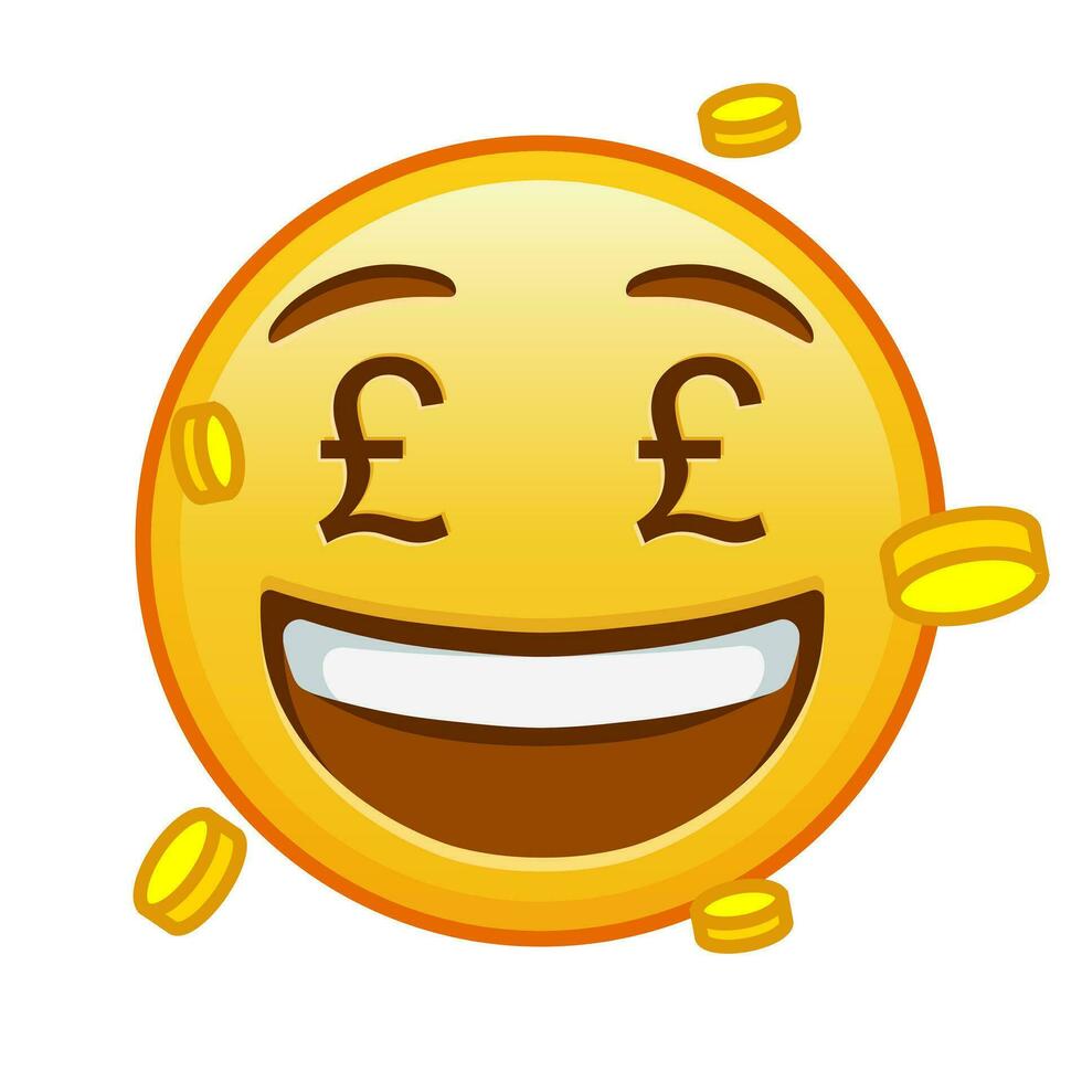 Money-mouth face Large size of yellow emoji smile vector