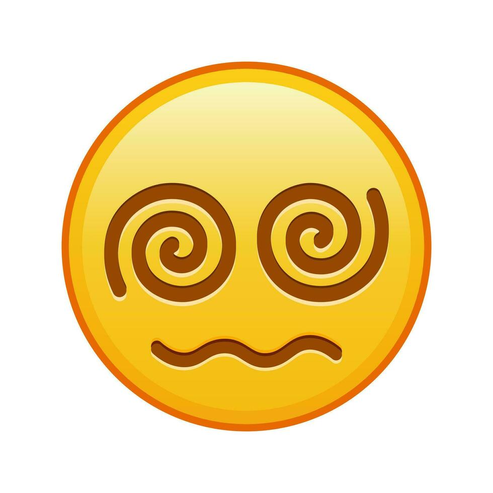 Face with spiral eyes Large size of yellow emoji smile vector