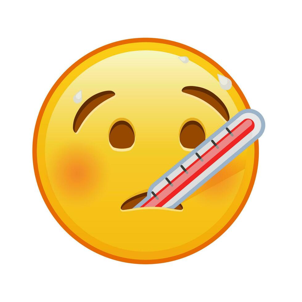 Face with thermometer Large size of yellow emoji smile vector