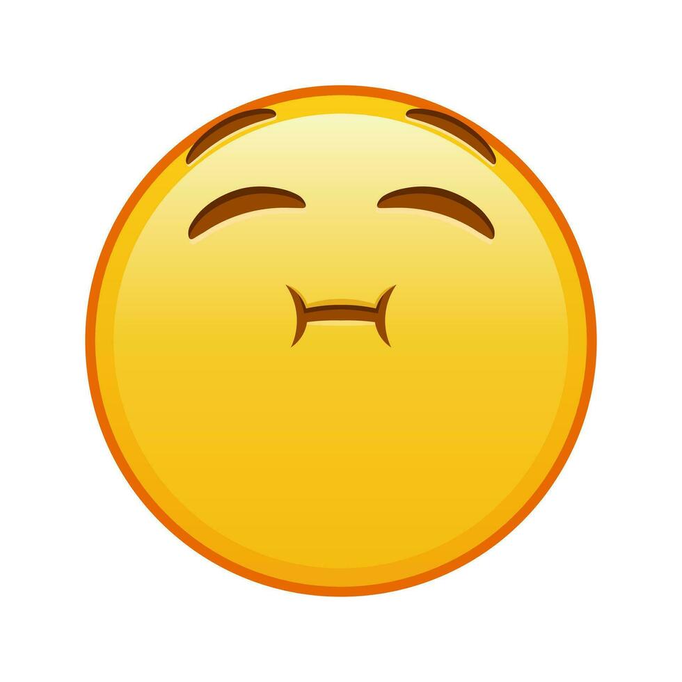 el cara es masticación o participación sus aliento grande Talla de amarillo emoji sonrisa vector