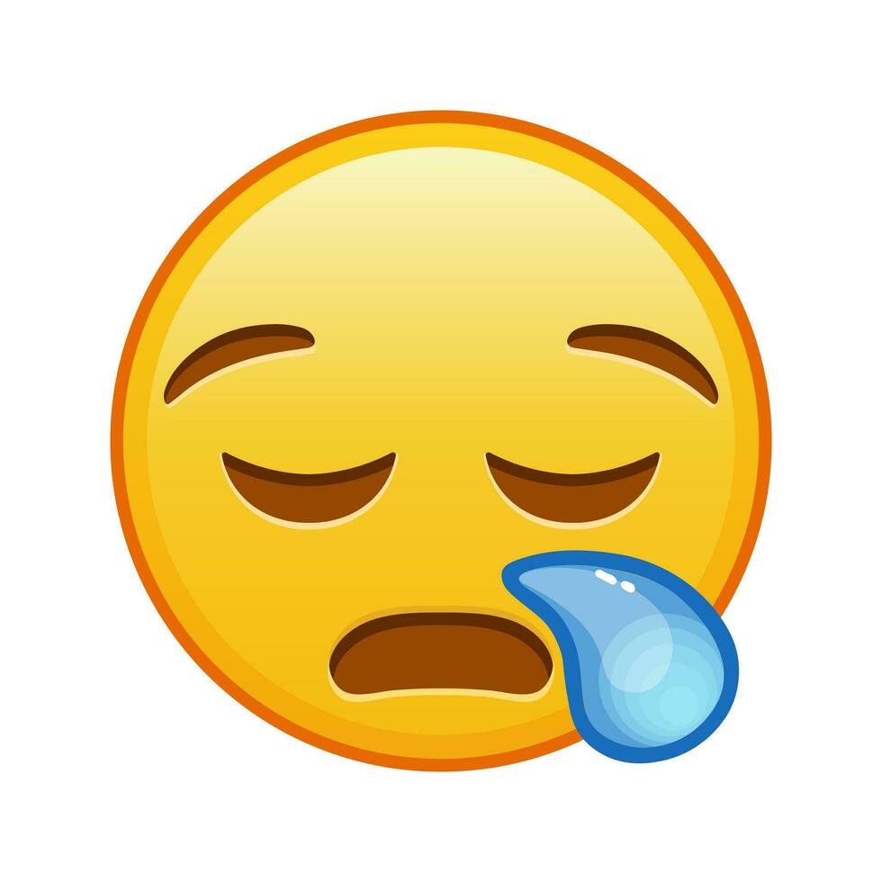 Sleepy face Large size of yellow emoji smile vector