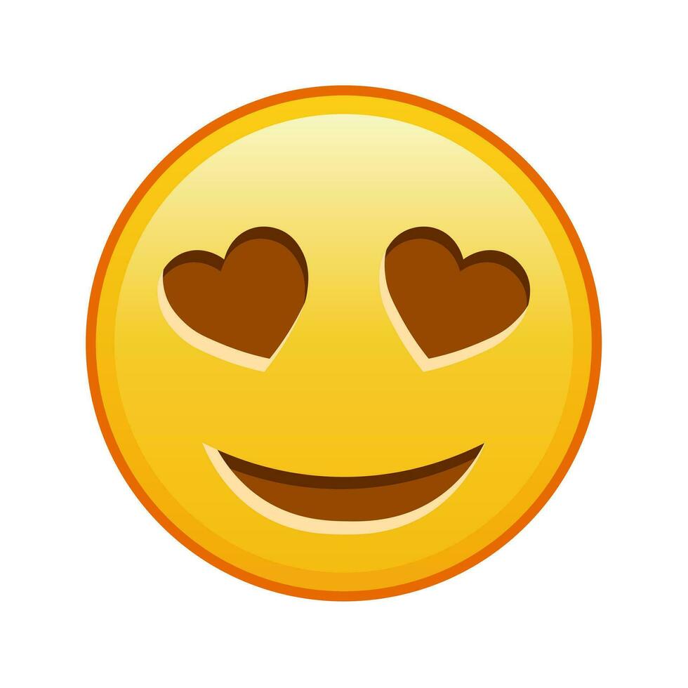 Smiling face with heart eyes Large size of yellow emoji smile vector