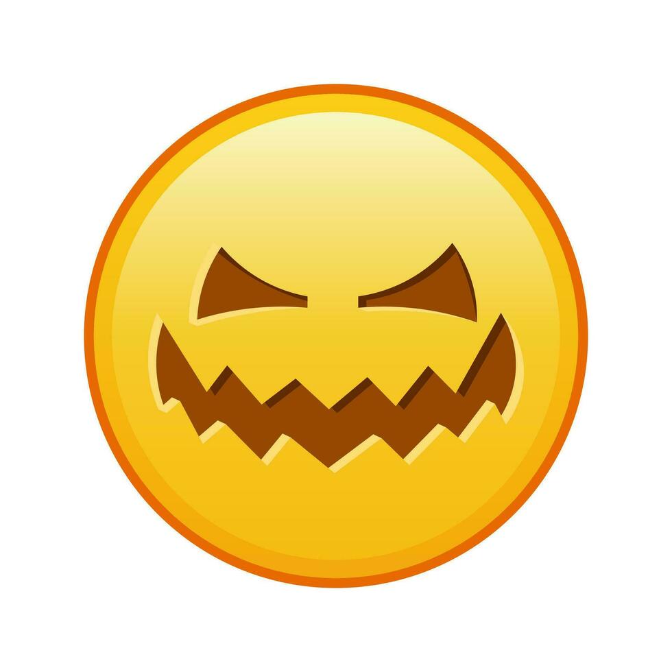 Scary halloween face Large size of yellow emoji smile vector