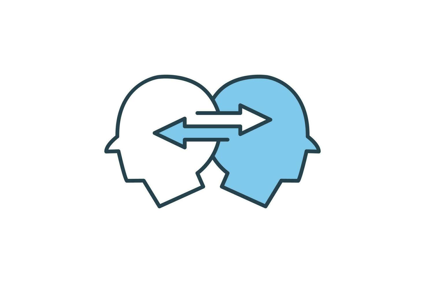 Mind map icon. icon related to critical thinking. suitable for web site design, app, user interfaces, printable etc. Flat line icon style. Simple vector design editable