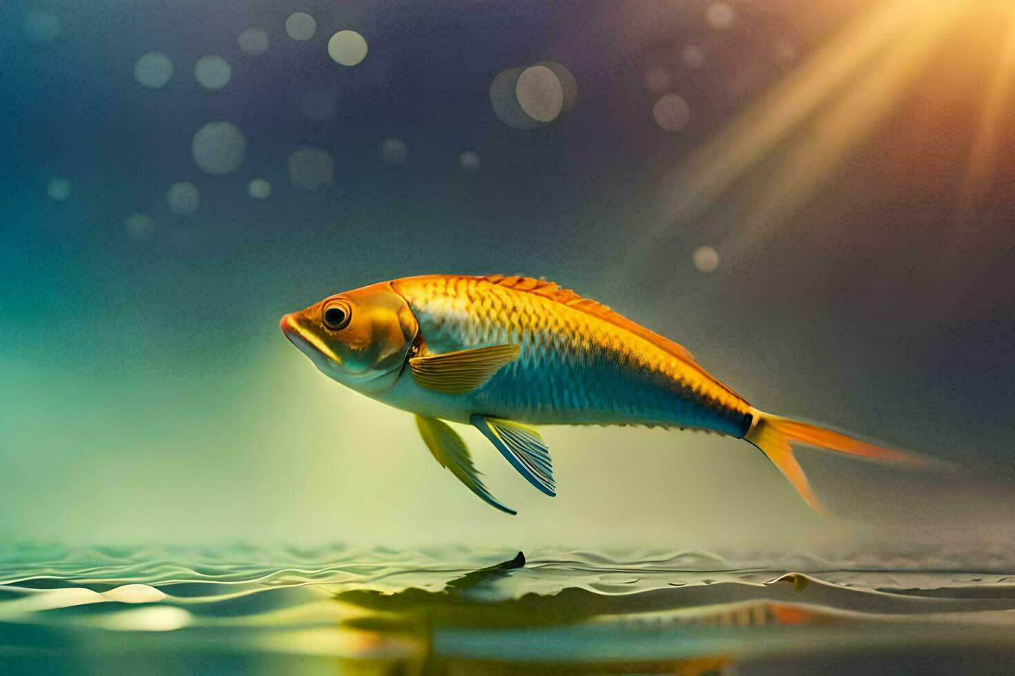 a fish is swimming in the water. AI-Generated photo