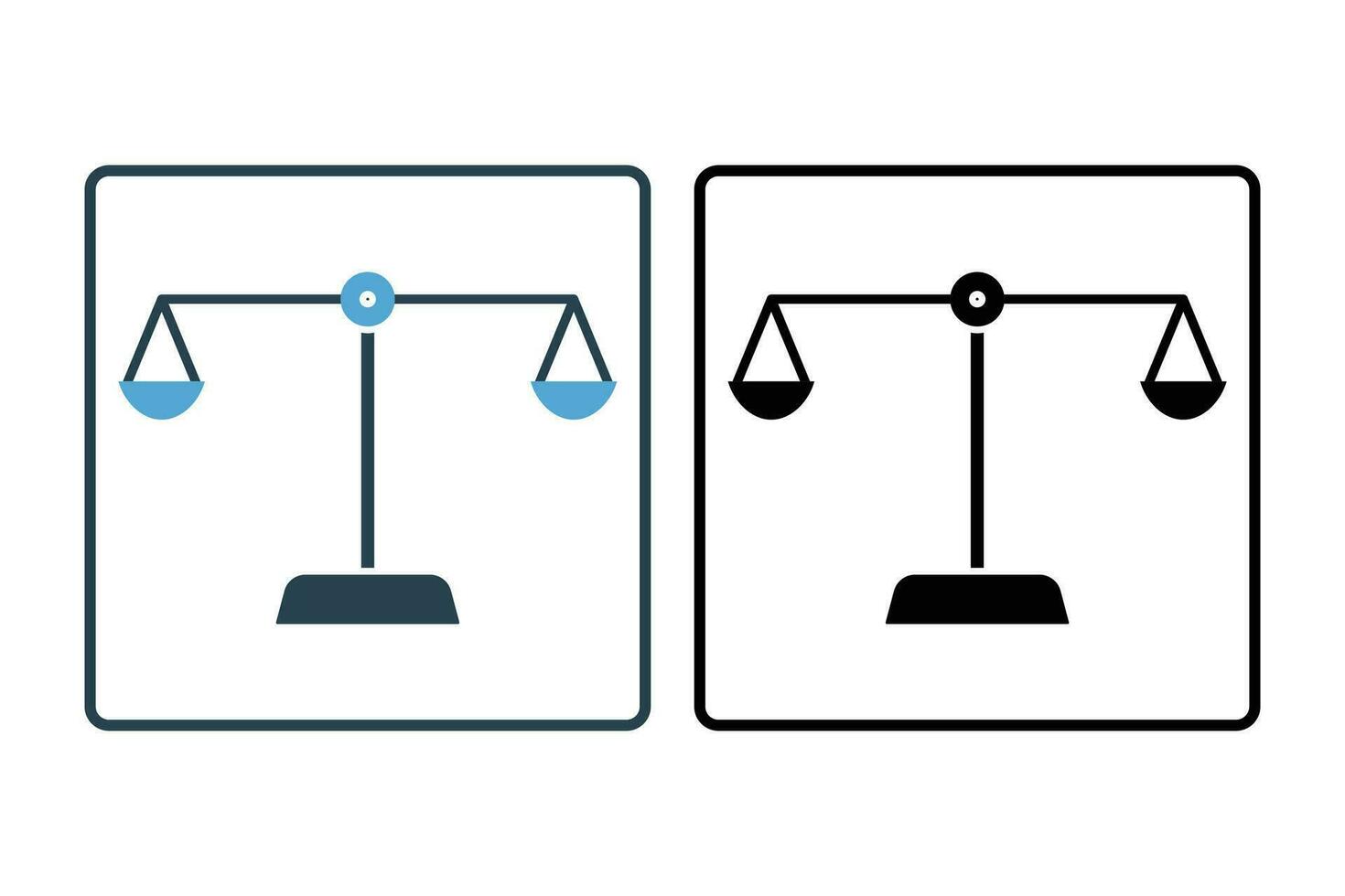 Balance or scales icon. Icon related to option or argument. icon suitable for web site design, app, user interfaces, printable etc. Solid icon style. Simple vector design editable