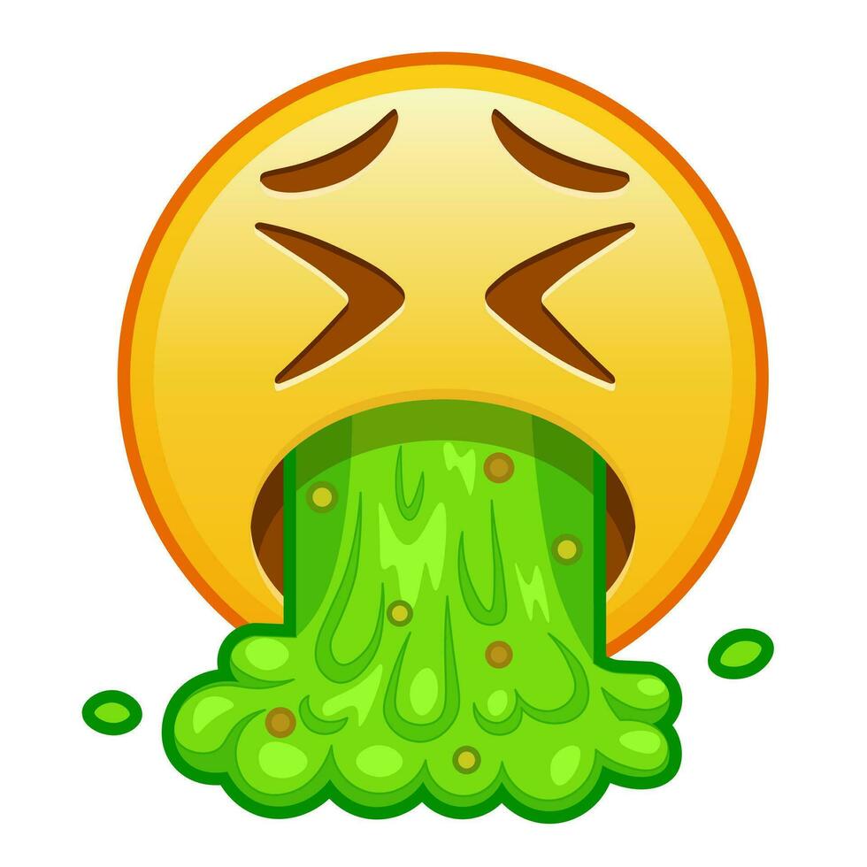 Face vomiting Large size of yellow emoji smile vector