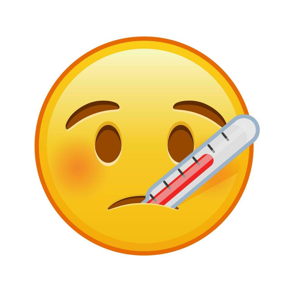 Face with thermometer Large size of yellow emoji smile vector