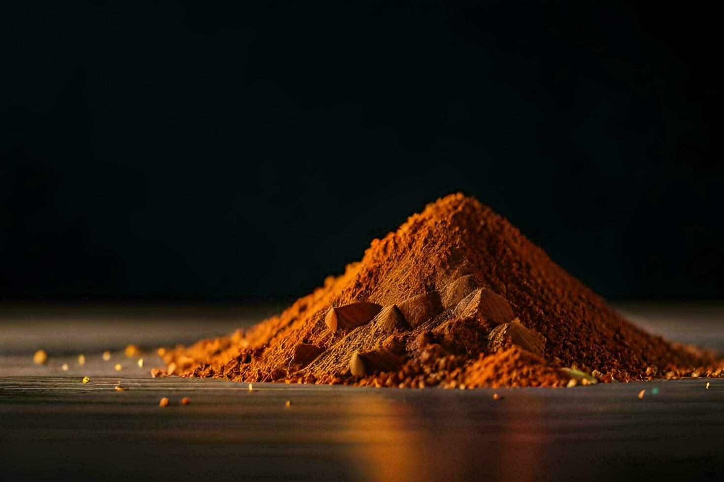 a pile of red powder on a dark background. AI-Generated photo