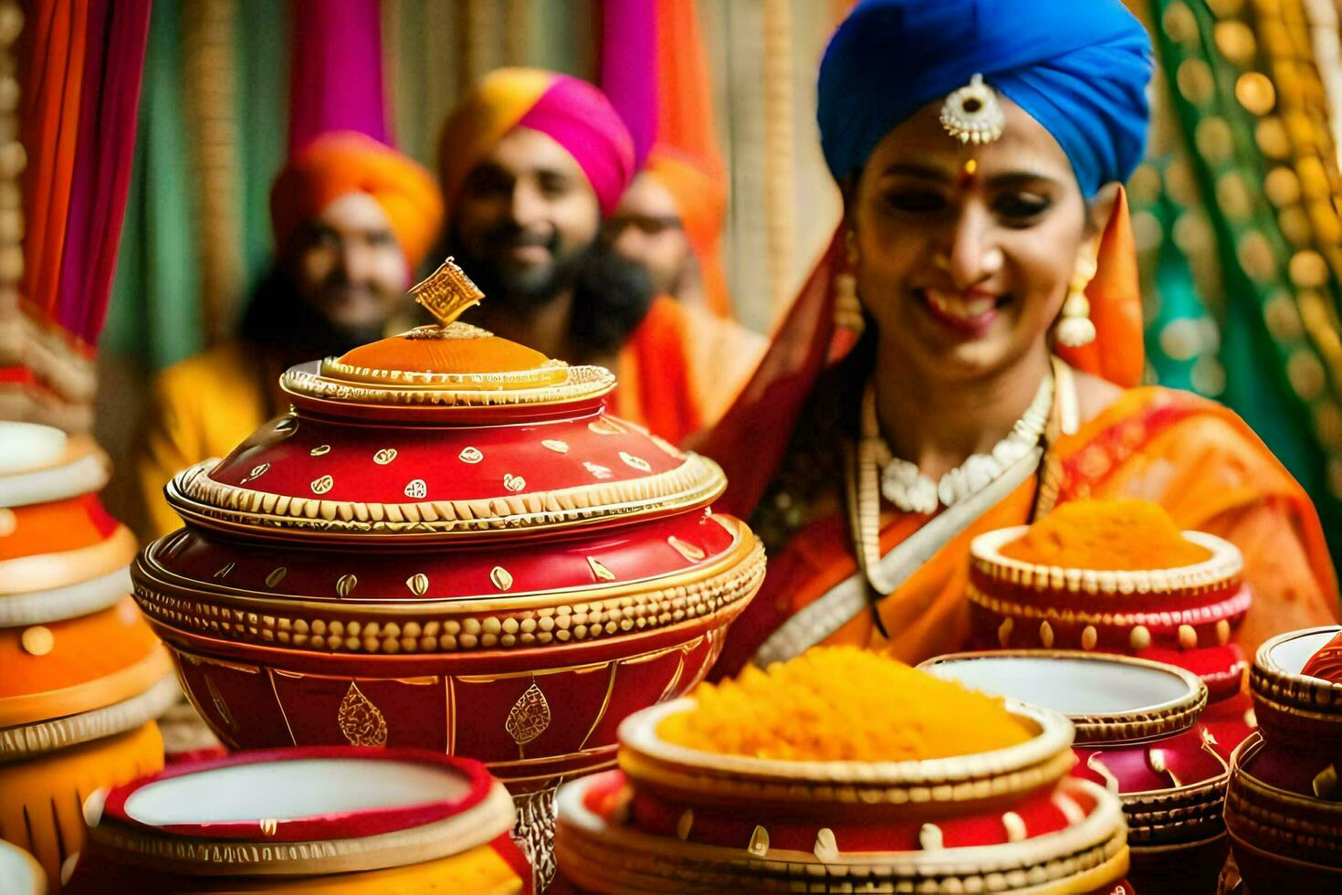 indian wedding ceremony in new york city. AI-Generated photo