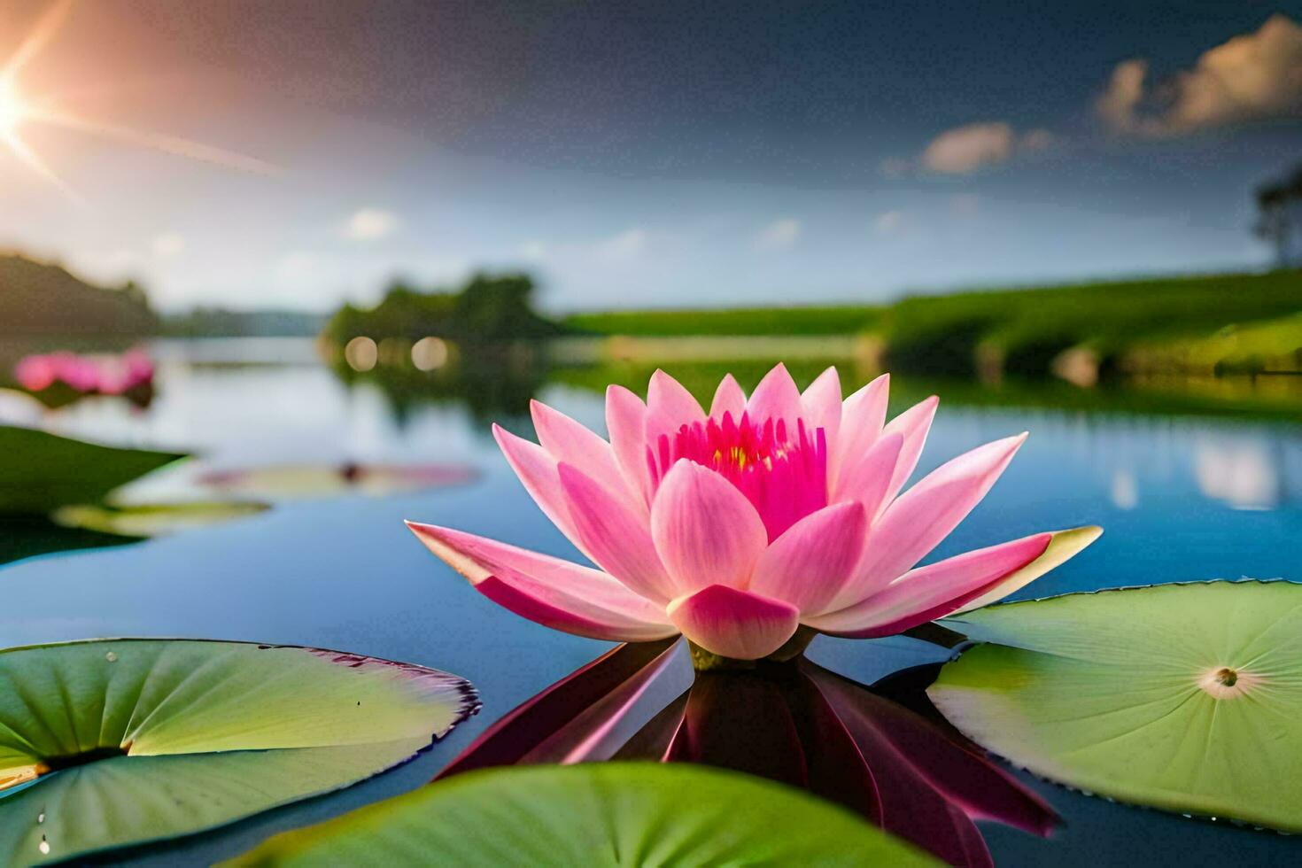 el loto flor es un símbolo de paz y armonía. generado por ai foto