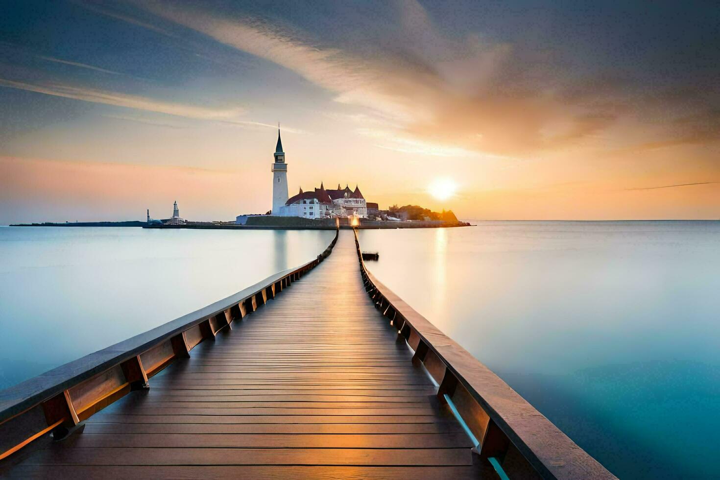 the long pier in rovinj, croatia. AI-Generated photo