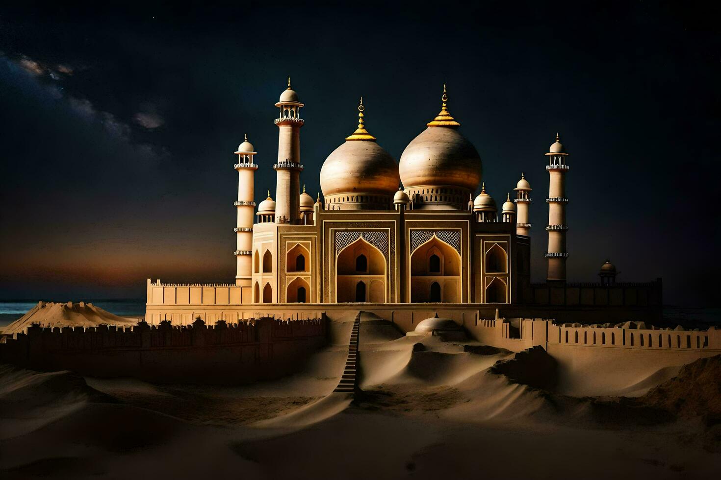 the taj mahal is a famous mausoleum in india. AI-Generated photo