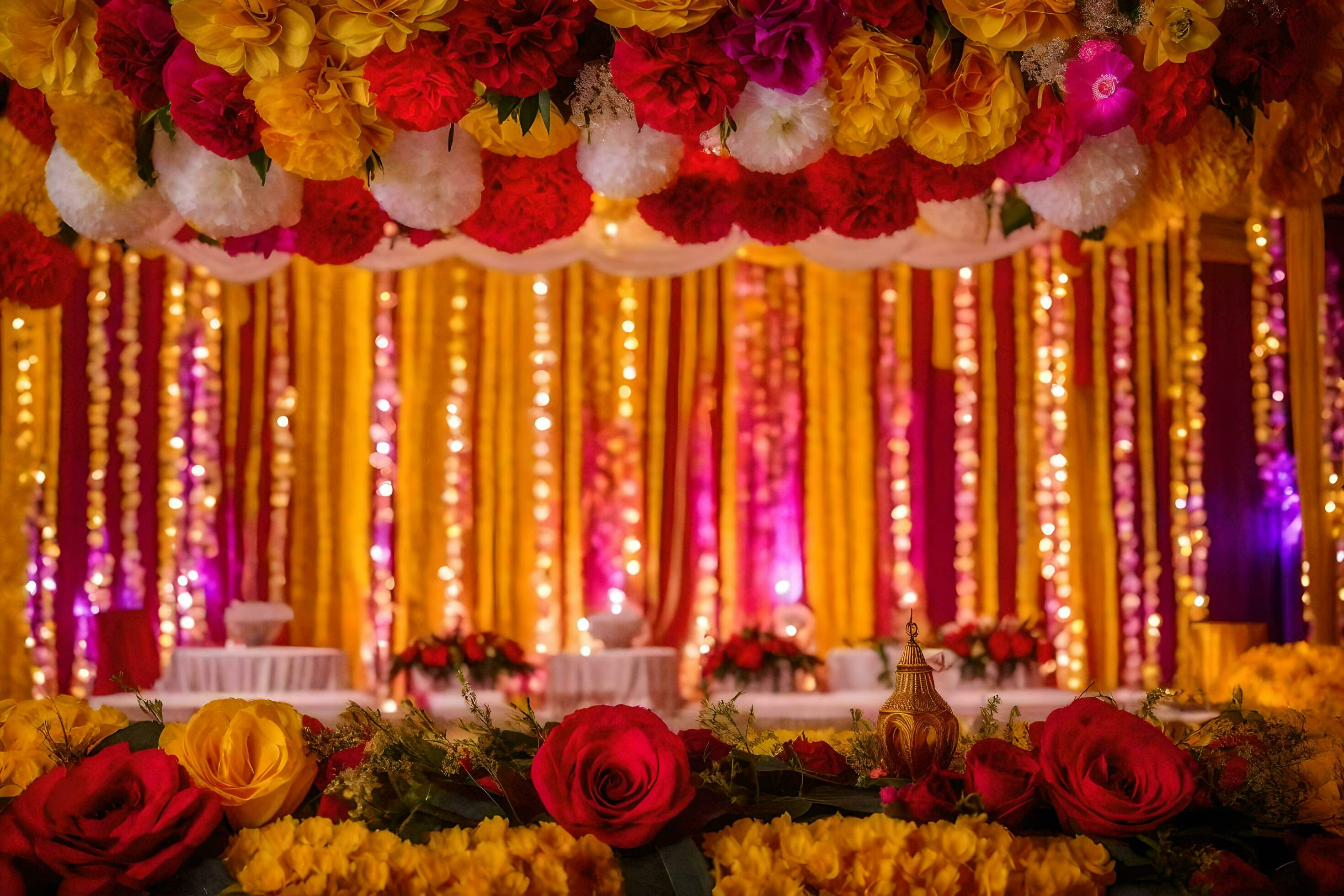 wedding decor ideas for a grand wedding. AI-Generated 30271301 Stock