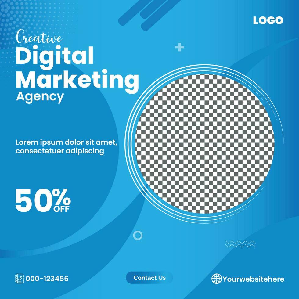 Editable Post Template Social Media Banners for Digital Marketing. vector