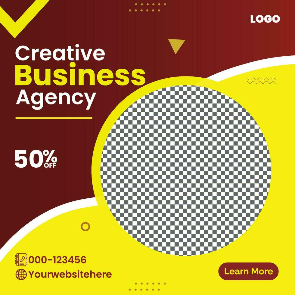 Editable Post Template Social Media Banners for Digital Marketing. vector