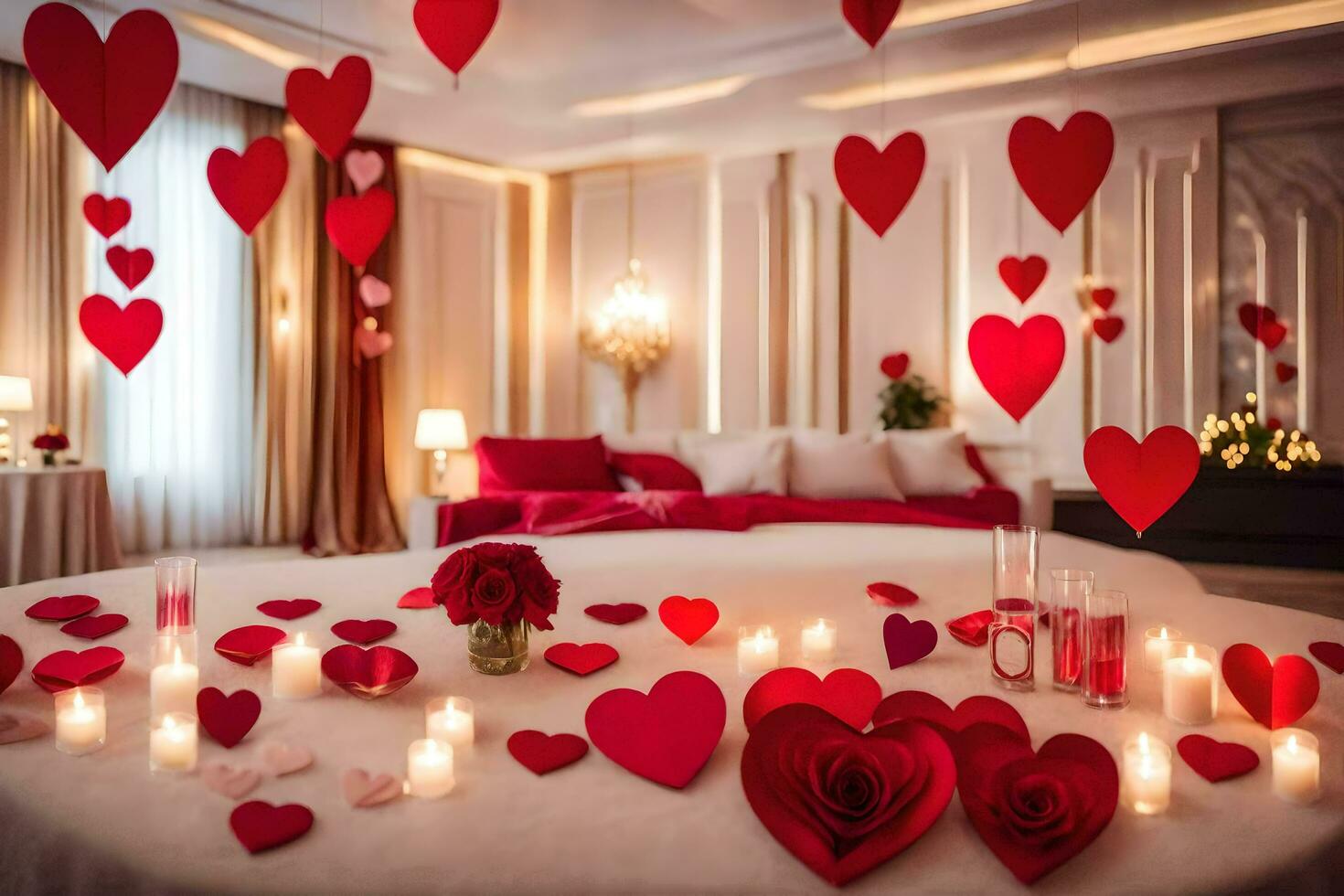 San Valentín día decoraciones para un romántico habitación. generado por ai  30272452 Foto de stock en Vecteezy